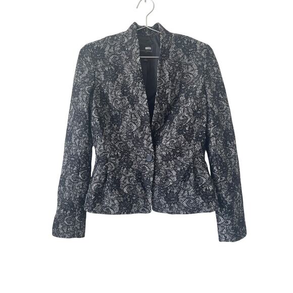 Banana Republic Lace Blazer Dark Romantic Corporate Office Executive Career Wear - Picture 1 of 10